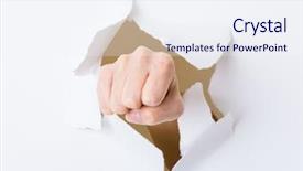  Presentation with wall - Audience pleasing slides consisting of punch break through the paper backdrop and a sky blue colored foreground