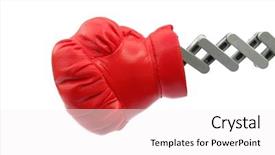  Presentation with boxing fight - Presentation theme enhanced with punch by red boxing glove background and a  colored foreground