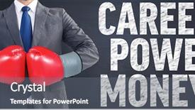  Presentation with boxing - Amazing slide deck having punch list - businessman with boxing gloves backdrop and a  colored foreground