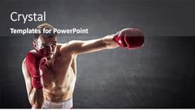  Presentation with boxer - Audience pleasing PPT layouts consisting of punch-of-professional-young-boxer backdrop and a dark gray colored foreground