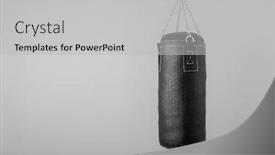  Presentation with bag - Beautiful theme featuring punching-bag-hanging-on-colorful backdrop and a light gray colored foreground