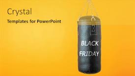  Presentation with friday - Slide set featuring punching-bag-hanging-on-colorful background and a yellow colored foreground
