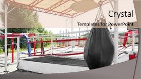  Presentation with boxing ring - Slide deck enhanced with punching bag near boxing ring background and a lemonade colored foreground