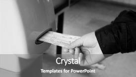  Presentation with ticket - Cool new presentation design with punching the ticket before boarding backdrop and a gray colored foreground