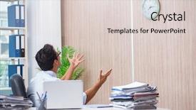  Presentation with office - Audience pleasing PPT theme consisting of punctual workers - businessman missing deadline for deliverables backdrop and a lemonade colored foreground