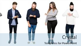  Presentation with people collage - Cool new PPT layouts with punctuality - collage of people over white backdrop and a light blue colored foreground