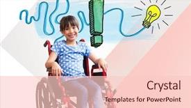  Presentation with wheelchair - Cool new presentation design with punctuation - digital composite of disabled girl backdrop and a lemonade colored foreground