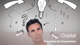  Presentation with 3d man puzzle assembling - Beautiful presentation design featuring punctuation - digital composite of puzzled man backdrop and a coral colored foreground