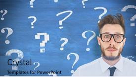  Presentation with speed camera in night - Slide set featuring punctuation - geeky young businessman looking background and a teal colored foreground