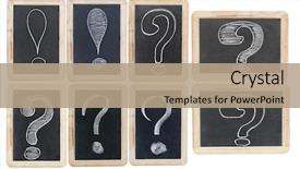  Presentation with blackboards - PPT layouts with punctuation - question and exclamation marks background and a coral colored foreground