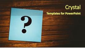  Presentation with floor - Slide deck featuring punctuation - question mark against blue paper background and a wine colored foreground