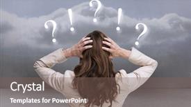  Presentation with classy - PPT theme with punctuation - young classy businesswoman with hands background and a violet colored foreground