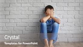  Presentation with punishment - PPT theme with punishment - sad little boy sitting background and a gray colored foreground