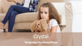  Presentation with sad lonely student sitting - Beautiful slides featuring punishment - sad little girl sitting backdrop and a coral colored foreground