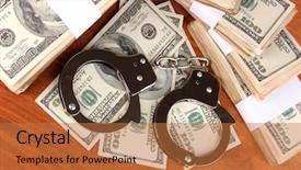  Presentation with financial fraud - Cool new slides with punishment for financial fraud backdrop and a coral colored foreground