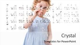  Presentation with islam school - Cool new PPT theme with punishments kids - primary school girl writing i backdrop and a white colored foreground