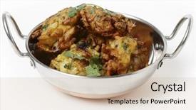  Presentation with indian ganesh chathurthi - PPT layouts enhanced with punjabi - kadai indian bowl background and a soft green colored foreground