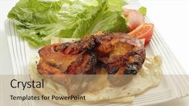  Presentation with pakistan india - PPT theme featuring punjabi - traditional indian tandoori chicken pieces background and a coral colored foreground