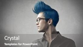  Presentation with handsome - Amazing PPT theme having punk - profile of a handsome man backdrop and a gray colored foreground