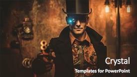  Presentation with punk - Presentation with punk - steampunk style man with various background and a wine colored foreground