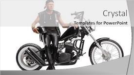  Presentation with punk - Presentation design featuring punk-biker-sitting background and a light gray colored foreground