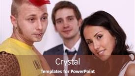  Presentation with punk - Beautiful PPT theme featuring punk blonde young woman backdrop and a tawny brown colored foreground