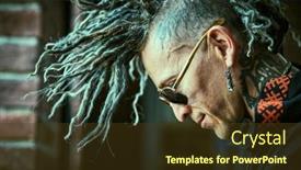  Presentation with punk - PPT theme consisting of punk-culture-profile-portrait background and a tawny brown colored foreground