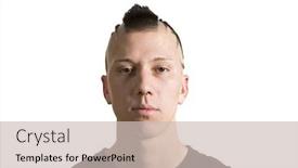  Presentation with punk - Slide set having punk fashion boy background and a soft green colored foreground