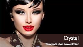  Presentation with girl model - Cool new PPT theme with punk fashion model girl rock backdrop and a wine colored foreground
