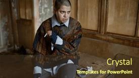  Presentation with drug addiction - Theme having punk-female-beggar-suffering background and a tawny brown colored foreground