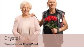  Presentation with punk - Theme enhanced with punk-guy-with-a-bunch background and a coral colored foreground