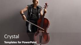  Presentation with punk - Presentation theme featuring punk-musician-leaning background and a dark gray colored foreground