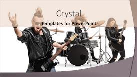  Presentation with punk - Cool new slide set with punk-rock-band-with-female backdrop and a lemonade colored foreground