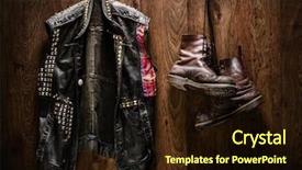  Presentation with punk - Theme having punk-rock leather jacket background and a wine colored foreground