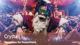  Presentation with christmas party - Slide deck enhanced with punk santa claus in luminous background and a red colored foreground