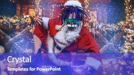  Presentation with party lights - Cool new presentation theme with punk santa claus in luminous backdrop and a cobalt blue colored foreground
