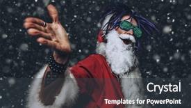  Presentation with luminous - Theme enhanced with punk santa claus in luminous background and a dark gray colored foreground