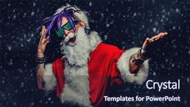  Presentation with punk - Amazing PPT layouts having punk santa claus in luminous backdrop and a  colored foreground