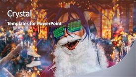  Presentation with party lights - Colorful slide deck enhanced with punk santa claus in luminous backdrop and a tawny brown colored foreground