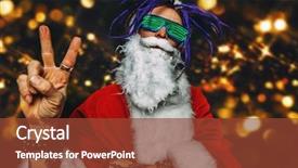 Presentation with punk - Colorful slide deck enhanced with punk santa claus in luminous backdrop and a tawny brown colored foreground