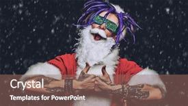  Presentation with luminous - Cool new presentation theme with punk santa claus in luminous backdrop and a violet colored foreground