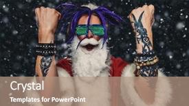  Presentation with punk - Beautiful PPT theme featuring punk santa claus in luminous backdrop and a coral colored foreground