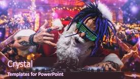  Presentation with party lights - Theme enhanced with punk santa claus in luminous background and a tawny brown colored foreground