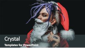  Presentation with punk - Slides with punk santa claus in luminous background and a dark gray colored foreground