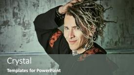  Presentation with black man - Presentation theme with punk-subculture-rock-style background and a gray colored foreground