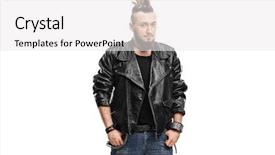  Presentation with punk - Amazing PPT theme having punker in a black leather backdrop and a white colored foreground