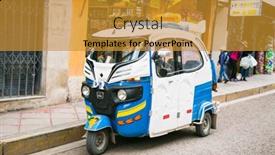  Presentation with rickshaw - Presentation design featuring puno-peru-jun-5-2019 background and a gold colored foreground