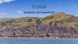  Presentation with lake - Slides with puno-peru-view-from-lake background and a teal colored foreground