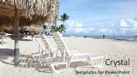  Presentation with resort - PPT theme with aerial view of porto montenegro background and a ocean colored foreground.