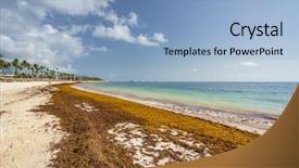  Presentation with dominican republic - Slide deck with punta cana dominican republic - june background and a light blue colored foreground